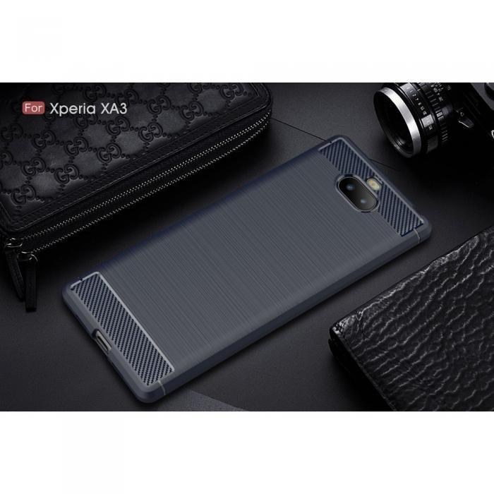 A-One Brand - Carbon Brushed Mobilskal till Sony Xperia 10 - Bl