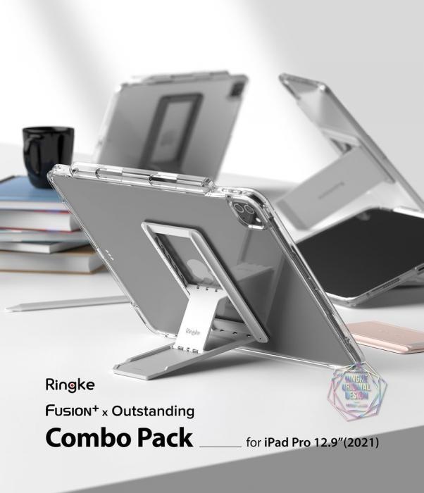UTGATT4 - Ringke Fusion Hrd Skal iPad Pro 12.9'' 2021 Foldable Stand - Gr