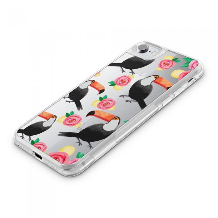 UTGATT5 - Fashion mobilskal till Apple iPhone 8 Plus - Tukan flowers