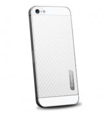 Spigen - Spigen Skin Guard Carbon Skin till Apple iPhone 5/5S/SE (Vit) + Skärmskydd