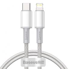 BASEUS - Baseus Power USB-C Till Lightning 20 W Kabel 1 m - Vit