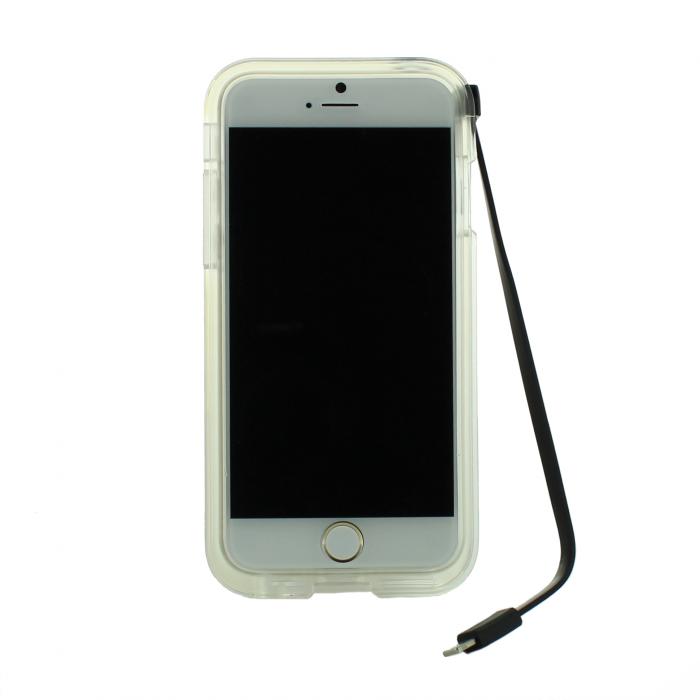 A-One Brand - Connect Flash Light Skal med inbyggd USB-kabel till Apple iPhone 6(S) Plus - Sva