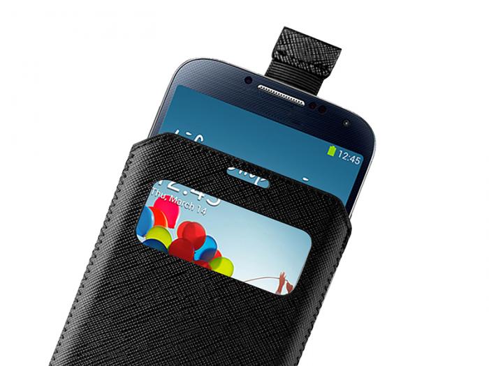 UTGATT4 - Puro Pouch Eco-Leather Color Samsung Galaxy S4 (Svart)
