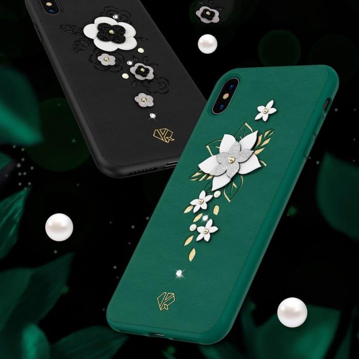 UTGATT5 - Kingxbar Petal skal dekorerad Crystal iPhone XS Max Grn