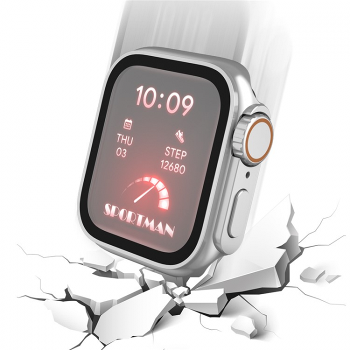 A-One Brand - Apple Watch 7/8 (41mm) Frvandla Utseendet till Apple Watch Ultra - Silver