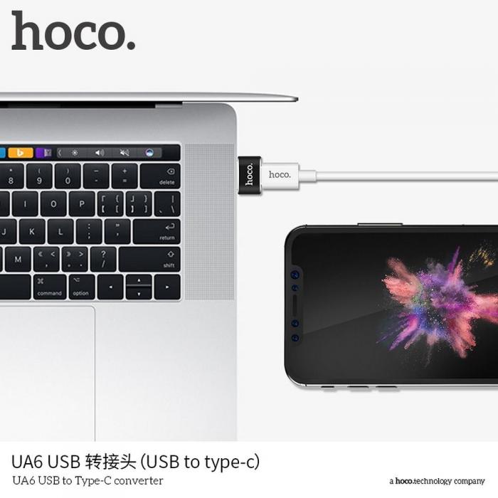 Hoco - HOCO adapter OTG USB till USB-C UA6 svart