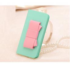 A-One Brand - Sweet Hybrid Bow Plånboksfodral till Apple iPhone 4S / 4 (Mint)