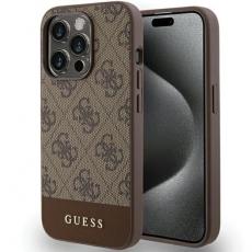 Guess - Guess iPhone 15 Pro Mobilskal 4G Stripe Collection - Brun