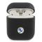 BMW - BMW kta lder Silver Logo Skal AirPods - Svart