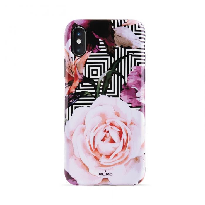 UTGATT5 - Puro Geo Flowers Cover iPhone X/XS - Pink Peonies