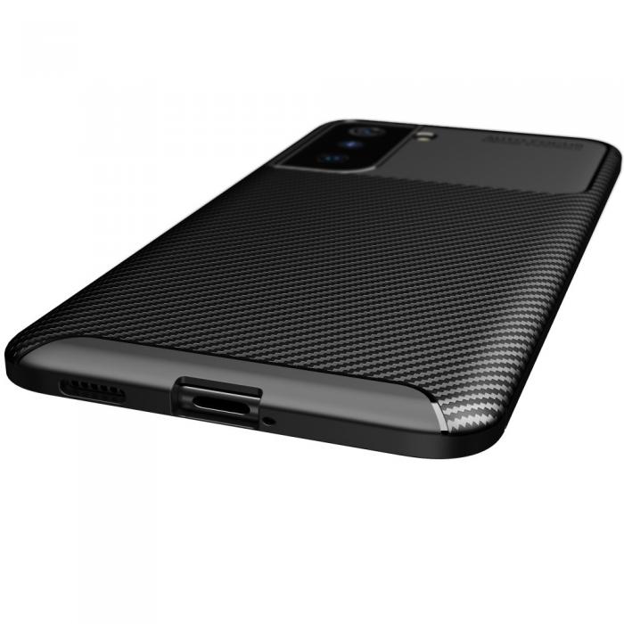A-One Brand - Carbon Fiber Mobilskal till Samsung Galaxy S21 - Svart