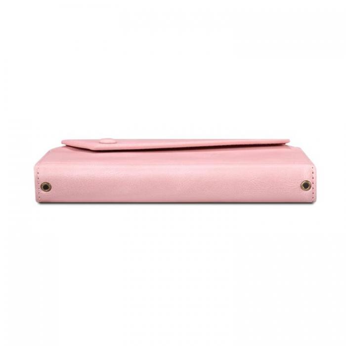 A-One Brand - iPhone 14 Plus Plnboksfodral Flap Zipper Strap - Rosa