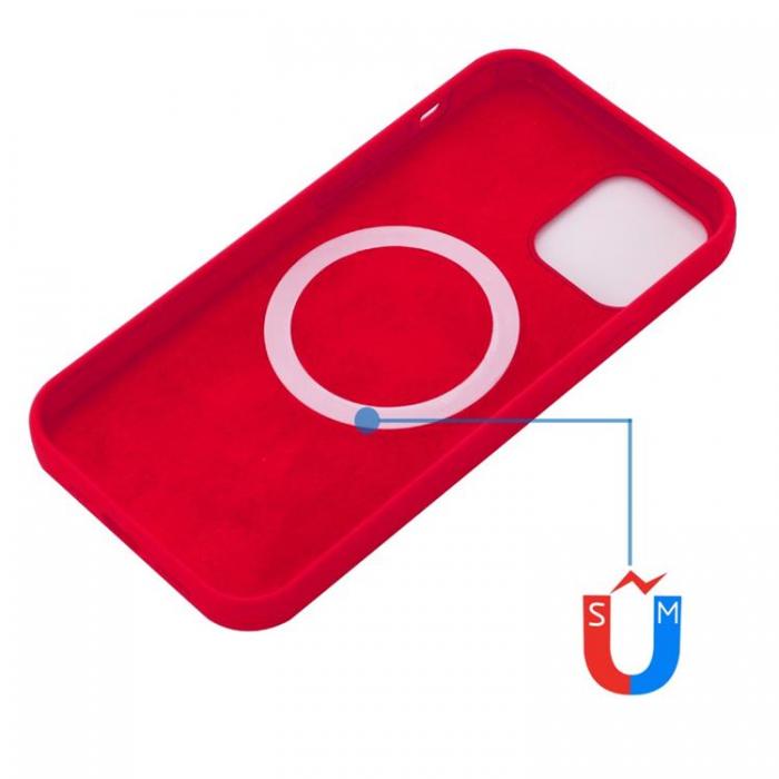 UTGATT5 - Liquid Silicone MagSafe Magnetic Skal till iPhone 12 - Rd