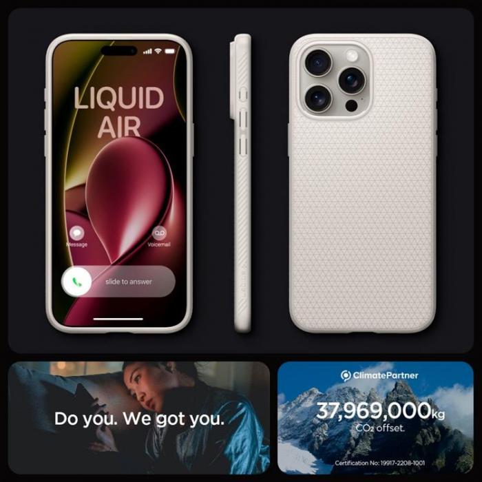 Spigen - Spigen iPhone 15 Pro Mobilskal Liquid Air - Natural Titanium