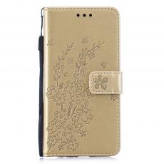 A-One Brand - Flowers Plånboksfodral till Samsung Galaxy A40 - Guld