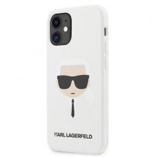 KARL LAGERFELD - Karl Lagerfeld iPhone 12 Mini Skal Silikon Karl`s Head - Vit