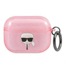 KARL LAGERFELD - Karl Lagerfeld Glitter Karl`s Head Skal Airpods Pro - Rosa