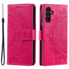 A-One Brand - Galaxy A24 4G Plånboksfodral Imprinted Mandala Flower - Magenta