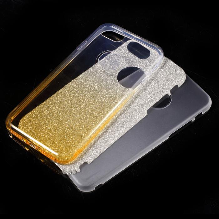 UTGATT5 - Glitter Mobilskal till iPhone 7/8/SE 2020 - Guld/Silver