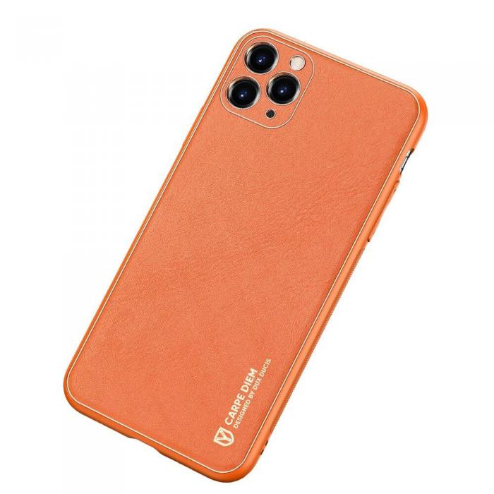 UTGATT4 - Dux Ducis Yolo elegant skal PU lder iPhone 11 Pro orange