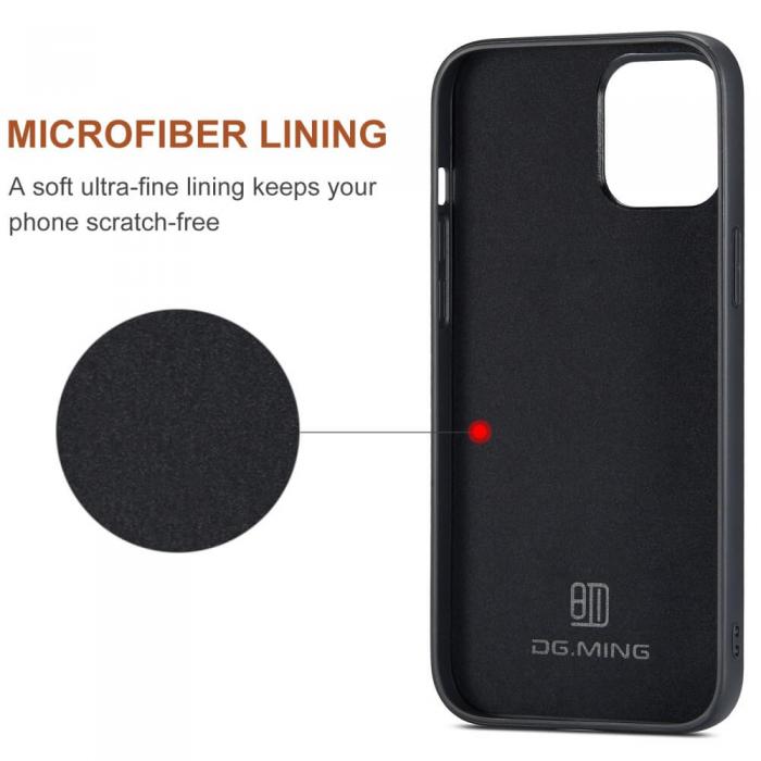 DG.MING - iPhone 11 Skal DG.MING M1 Magnetic Tri-fold Wallet Med Kickstand - Brun