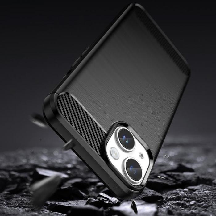 A-One Brand - iPhone 15 Plus Mobilskal Carbon Flexible - Svart