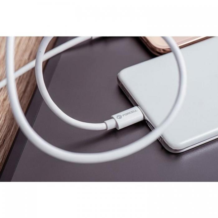 Forcell - FORCELL USB-C till USB-C Kabel 1m QC4.0 5A/20V PD100W - Vit