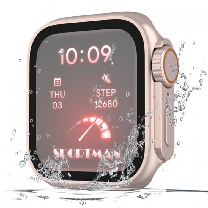 A-One Brand - Apple Watch 7/8 (41mm) Frvandla Utseendet till Apple Watch Ultra - Rosa Guld