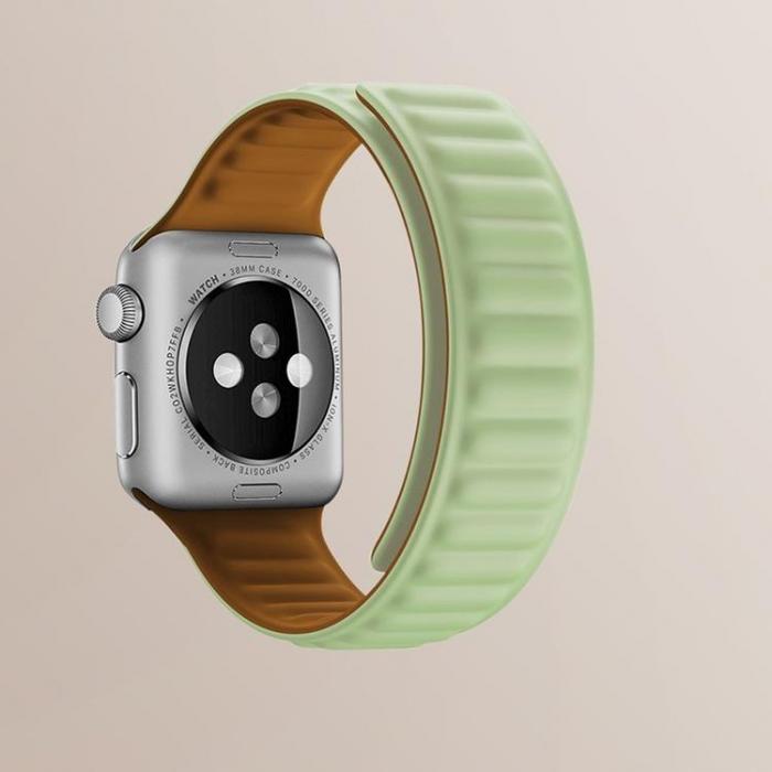 A-One Brand - Apple Watch 7/8 (45mm) Armband Magnetic Strap - Brun