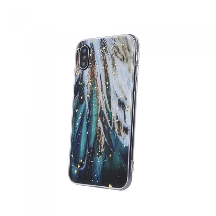 OEM - Guldig Glamourfodral fr Samsung Galaxy A55 5G med fjdrar