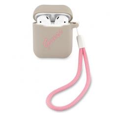 Guess - Guess Skal AirPods Silicone Vintage - Rosa/Grå