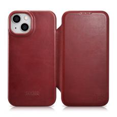 ICARER - iCarer iPhone 14 Plånboksfodral Magsafe Läder - Röd