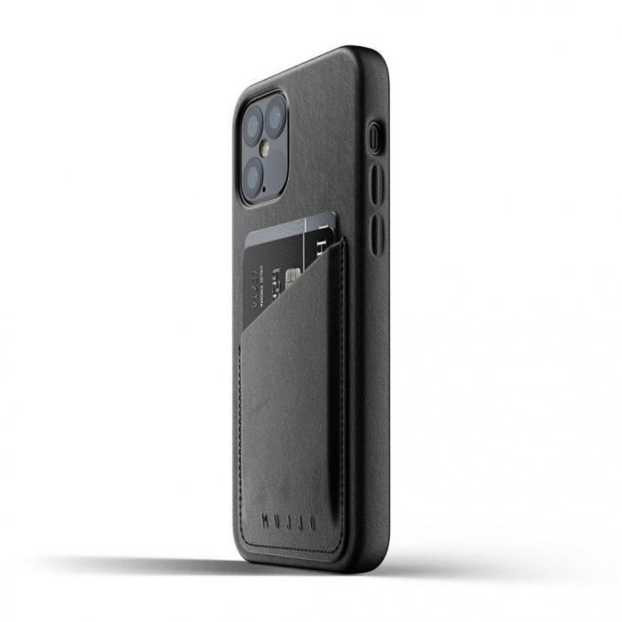 UTGATT5 - Mujjo Full Leather Wallet iPhone 12 & 12 Pro - Svart