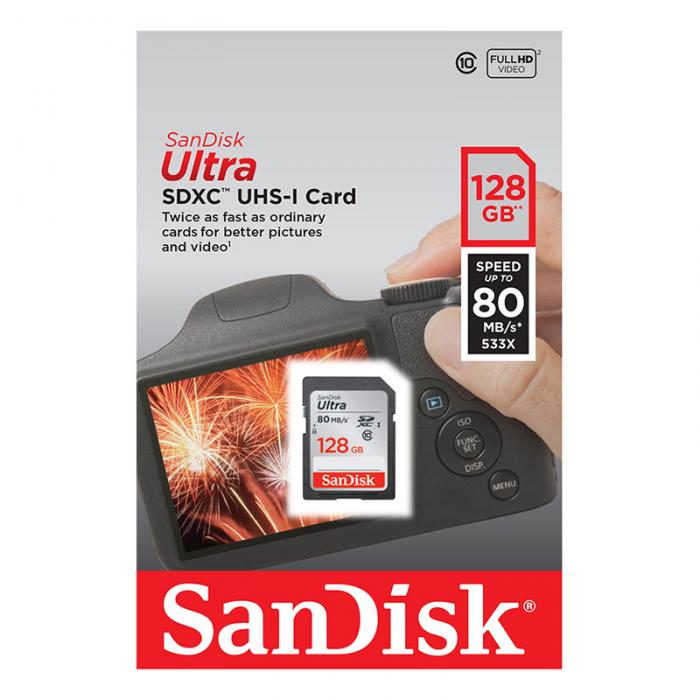 UTGATT5 - SANDISK ULTRA UHS-I SDXC CARD CLASS 10 128GB 80MB/S