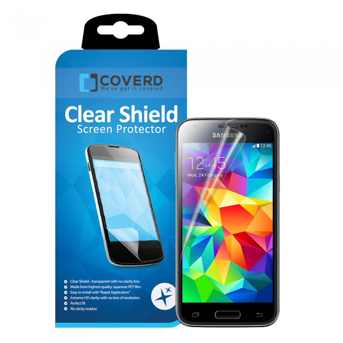 UTGATT5 - CoveredGear Clear Shield skrmskydd till Samsung Galaxy S5 Mini (2-PACK)