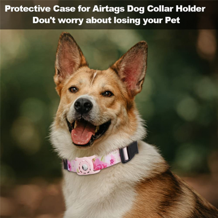 A-One Brand - Airtag Skal Digital Printing Pets Collar Cross Border - Rosa