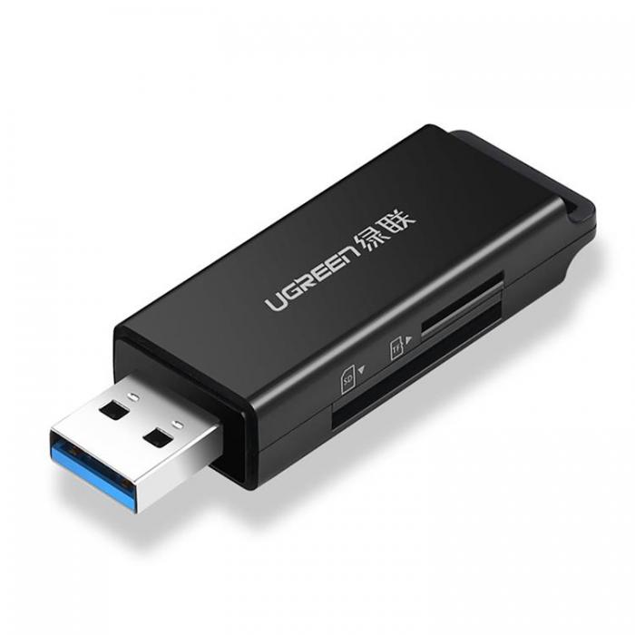 Ugreen - Ugreen Brbar TF/SD Kortlsare Fr USB 3.0 - Svart