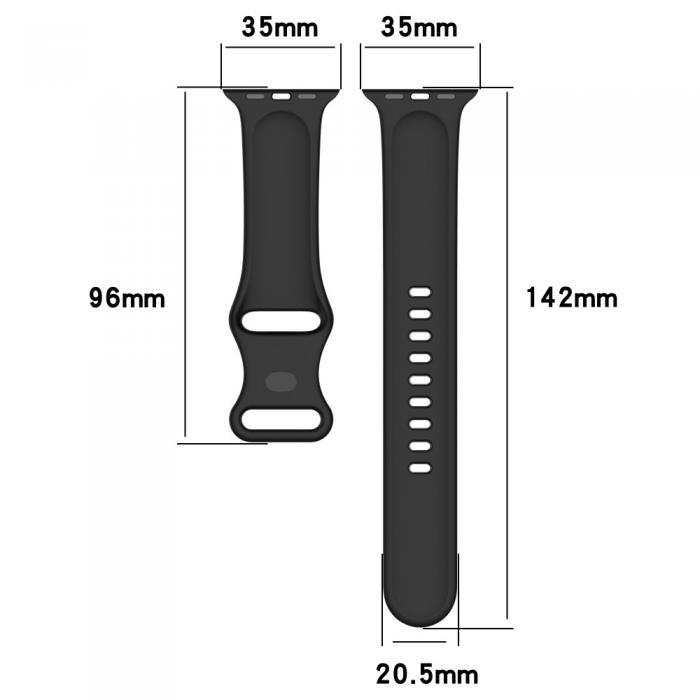A-One Brand - Apple Watch 7 (45mm) Armband Silikon - Svart