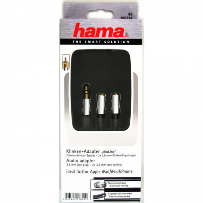 Hama - Hama Mini jack AUX Kabel - Svart