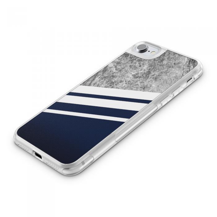UTGATT5 - Fashion mobilskal till Apple iPhone 8 Plus - Marble Navy