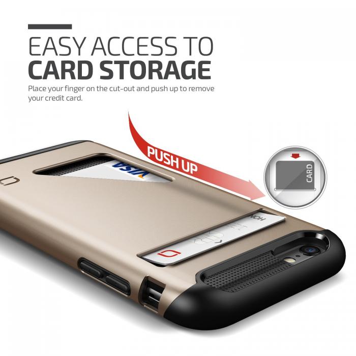 UTGATT5 - Lific Mighty Card Defense Skal till Apple iPhone 6(S) Plus - Guld