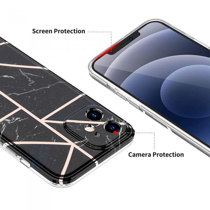 Boom of Sweden - BOOM - Grid Skal iPhone 12 & 12 Pro - Svart Marmor