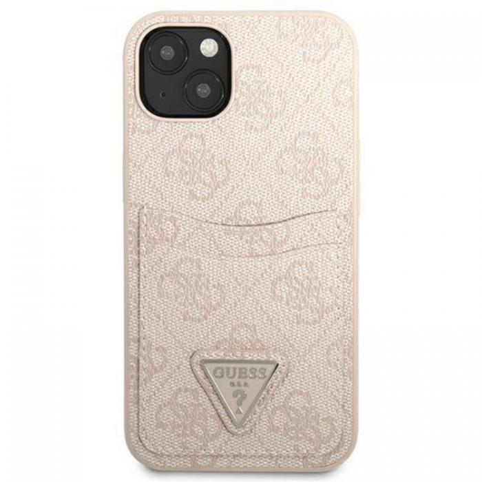 Guess - Guess iPhone 13 Skal Korthllare 4G Triangle Logo - Rosa