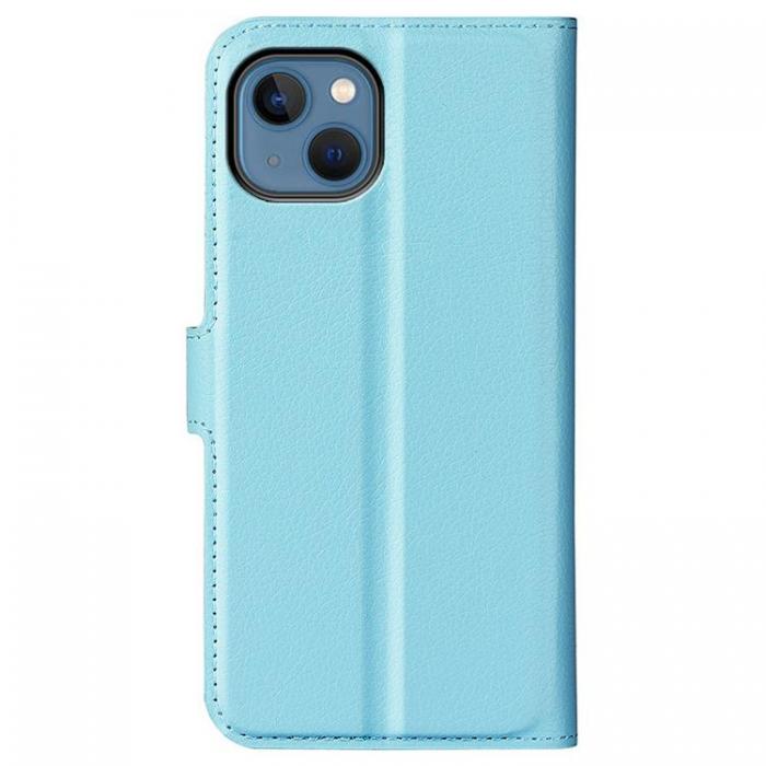 A-One Brand - Litchi Flip iPhone 14 Plnboksfodral - Bl