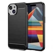 A-One Brand - iPhone 15 Plus Mobilskal Carbon Fiber Brushed - Svart