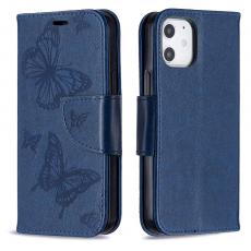 OEM - Imprint Butterfly Plånboksfodral iPhone 12 mini - Blå
