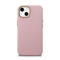 ICARER - iCarer iPhone 14 Skal Magsafe Äkta Läder Litchi Premium - Rosa