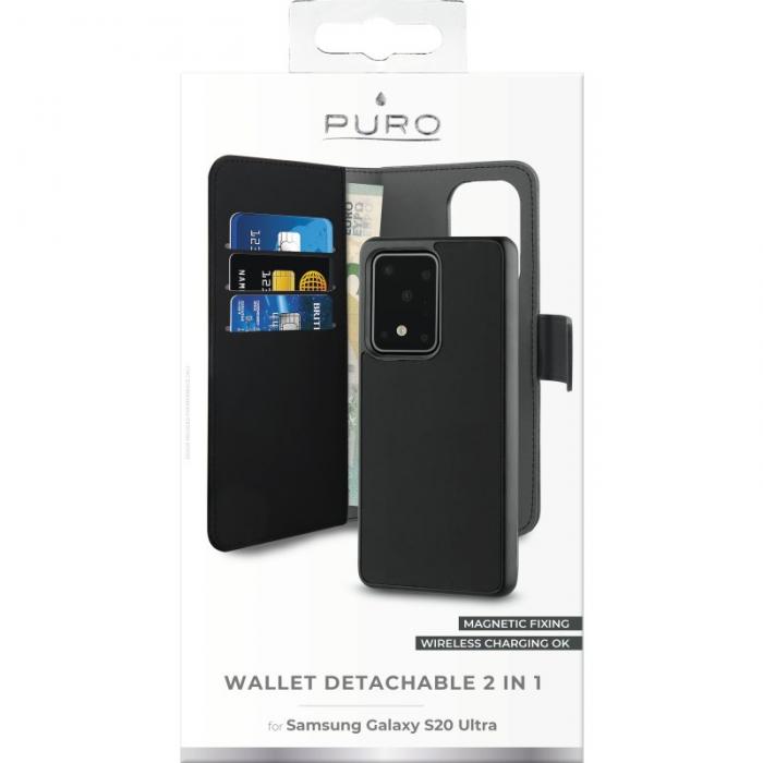 UTGATT5 - Puro Wallet Detachable Samsung Galaxy S20 Plus - Svart