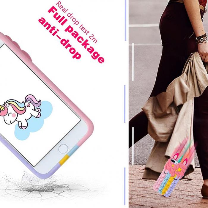 Fidget Toys - Unicorn Pop it fidget skal till iPhone 7/8/SE 2020/ SE 2022 - Rosa