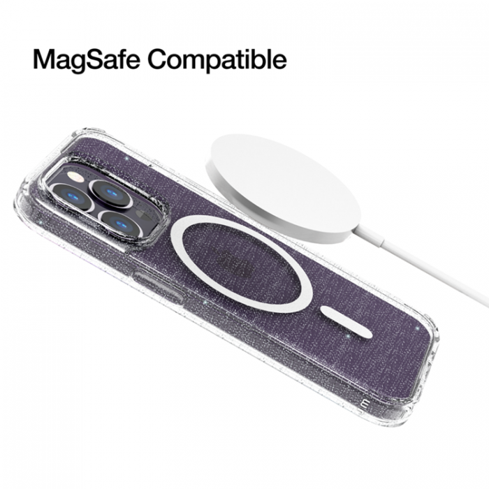 UTGATT1 - Just Mobile iPhone 14 Pro Skal MagSafe TENC Bling Bling - Transparent